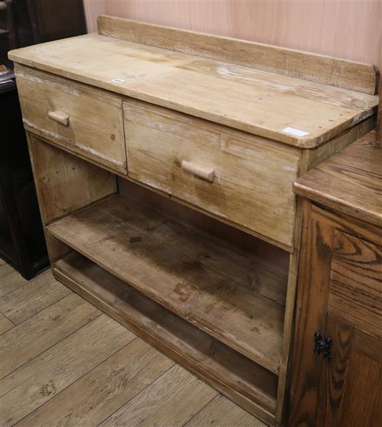 A rustic pine dresser base, W.117cm